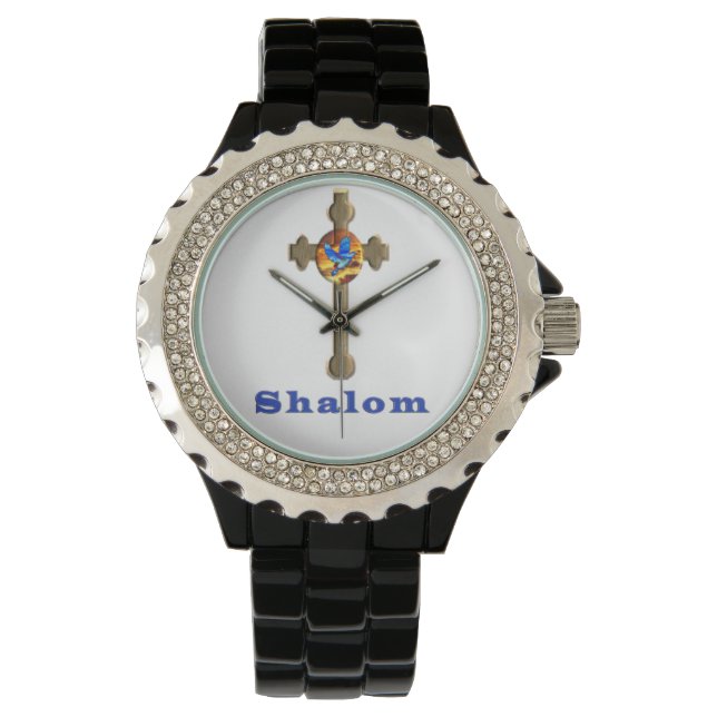 Shalom cross horloge (Voorkant)