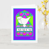 Shalom Dove Ster van David wenskaart Kaart (Gele Bloem)
