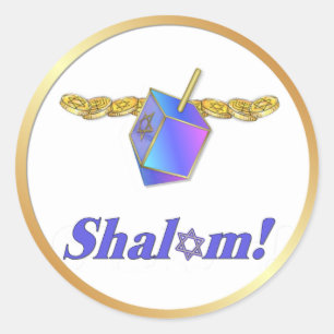 Shalom Hanukkah Ronde Sticker