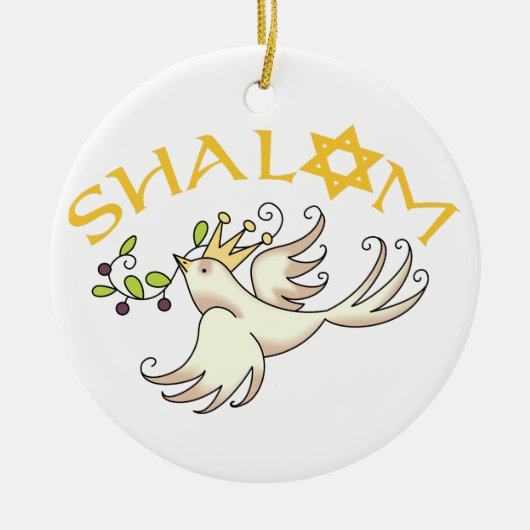 Shalom Keramisch Ornament (Voorkant)