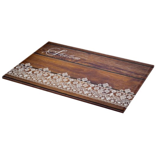 Shalom Lace-effect op het houtaffect Challah Snijplank (Hoek)