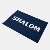Shalom, marineblauw doormat deurmat (Schuin)