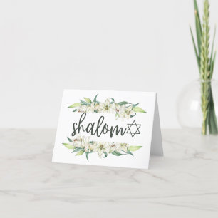Shalom (met Lelies en de ster van David) Bedankkaart
