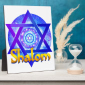 SHALOM met ster van David Medallion Fotoplaat (Zijkant)