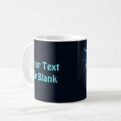 Shalom Op Blauwe Fractal Koffiemok (Voorkant links)