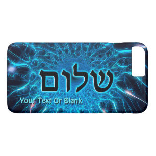 Shalom op Blue Fractal iPhone 8 Plus / 7 Plus Hoesje