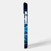 Shalom op Blue Fractal Hoesje-Mate iPhone Case (Achterkant / Links)