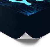 Shalom op Blue Fractal Poster (Hoek)