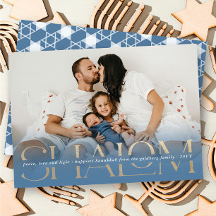 Shalom Peace Love Light Carte photo Hanoukka moder