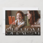 Shalom Peace Love Light Modern Hanukkah Kaart (Voorkant)