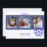 Shalom, photos cartes de voeux (invitations)<br><div class="desc">Vous pouvez choisir entre la menorah,  ou étoile de. Ajoutez vos photos,  texte et vous avez fini. Minimaliste ici. Nous aimons l'espace blanc...  Moins c'est parfois plus. Copyright © 2009,  PixDezines.com et PixDezines sur Zazzle.com.</div>