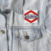 Shalom Vierkante Button 5,1 Cm (In situ)