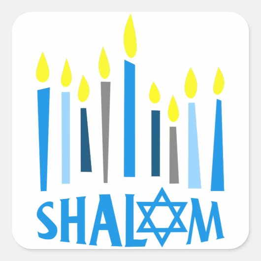 Shalom Vierkante Sticker (Voorkant)