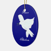 Shalom-White Peace Dove Ornament (Links)