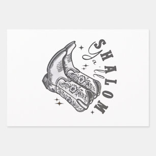 Shalom Y'all Cowboy Joodse Chanoeka West Inpakpapier Vel