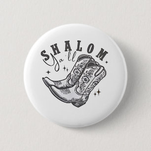 Shalom Y'all Cowboy Joodse Chanoeka West Ronde Button 5,7 Cm