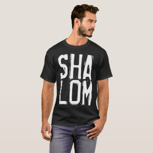 SHALOM Zwart T-shirts. Joods, vrede T-shirt