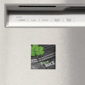 Sham Rock. Zwarte Denim St. Patrick's Day Magneet (Insitu (Vaatwasser))