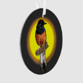 Shama Bird Ornament met witte pomp (voorkant)