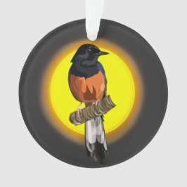 Shama Bird Ornament met witte pomp