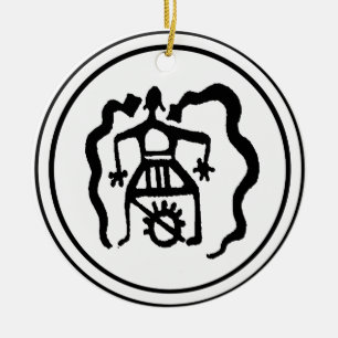 Shamaan en de voorouderlijke geestengidsen keramisch ornament