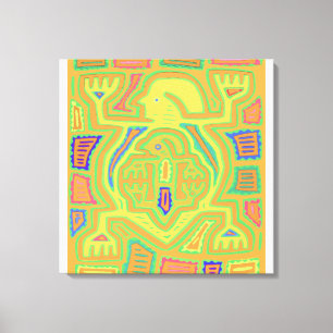 Shamaan met kind canvas afdruk