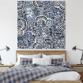 Shamaan Peyote Ritueel Mola Canvas Afdruk (Insitu (Slaapkamer))