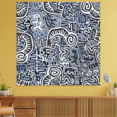 Shamaan Peyote Ritueel Mola Canvas Afdruk (Insitu (Woonkamer))