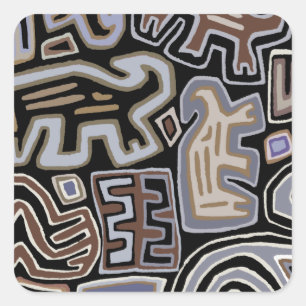 Shamaan Peyote Slangritueel Geesten Vierkante Sticker