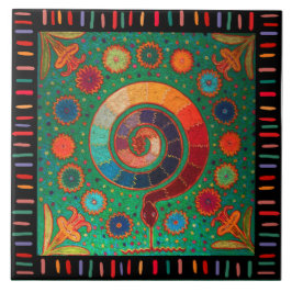 Shaman Huichol Celestial Serpent Tegeltje