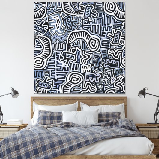 Shaman Peyote Ritual Mola Canvas Afdruk (Insitu (Slaapkamer))