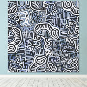 Shaman Peyote Ritual Mola Canvas Afdruk (Insitu (Houten vloer))