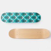 Shamanic Zee Turtles Pattern - cyaan Skateboard (Horizontaal)