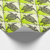 Shamanic Zee Turtles Pattern - green Cadeaupapier (Hoek)