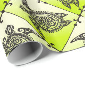 Shamanic Zee Turtles Pattern - green Cadeaupapier (Rol Hoek)