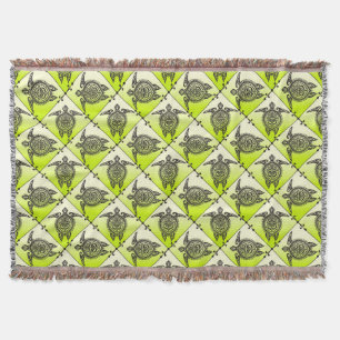 Shamanic Zee Turtles Pattern - green Deken
