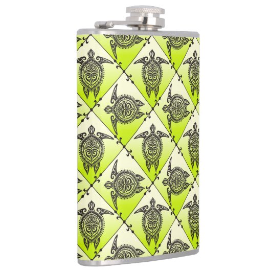 Shamanic Zee Turtles Pattern - green Heupfles (Rechts)