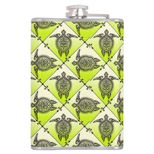 Shamanic Zee Turtles Pattern - green Heupfles (Achterkant)