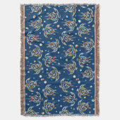 Shamanic Zee Turtles Pattern + uw achtergrondkleur Deken (Voorkant Verticaal)