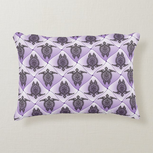 Shamanic Zee Turtles Pattern - violet Accent Kussen (Voorkant)