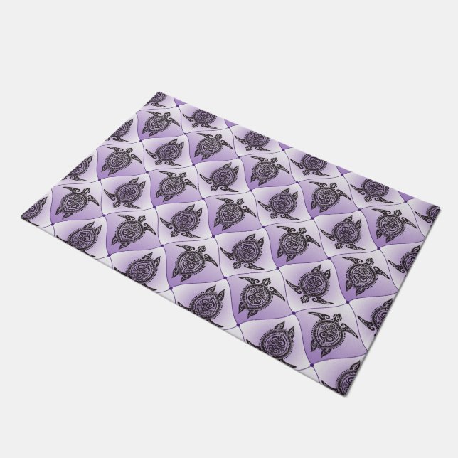 Shamanic Zee Turtles Pattern - violet Deurmat (Schuin)