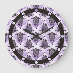 Shamanic Zee Turtles Pattern - violet Grote Klok
