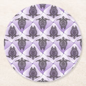 Shamanic Zee Turtles Pattern - violet Ronde Kartonnen Onderzetter (Voorkant)