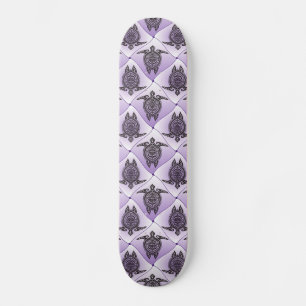 Shamanic Zee Turtles Pattern - violet Skateboard