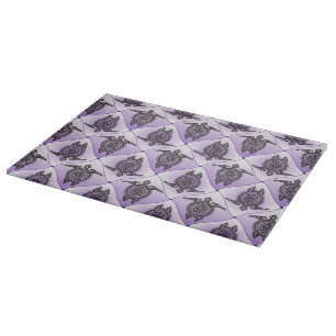 Shamanic Zee Turtles Pattern - violet Snijplank