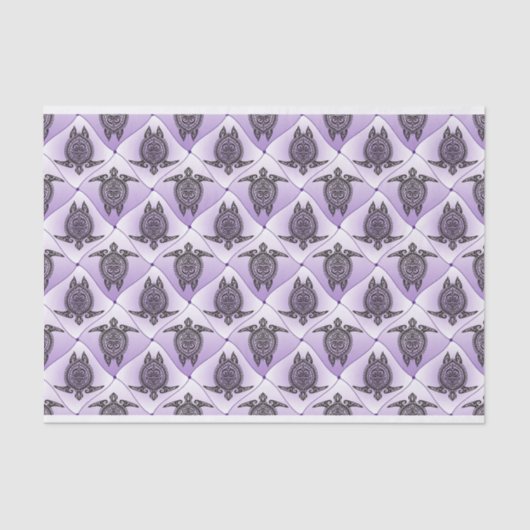 Shamanic Zee Turtles Pattern - violet Tissuepapier (Voorkant)