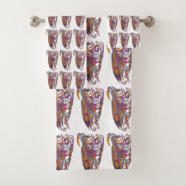 ShamanicBIRD Mask Bath Towel Set Bad Handdoek