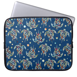 Shamanistische Zeeschildpadden Patroon + jouw acht Laptop Sleeve
