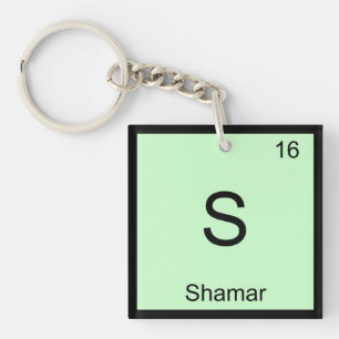 Shamar naam scheikunde element periodiek systeem sleutelhanger