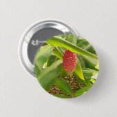 Shampoo gember bloem ronde button 5,7 cm (Voorkant /achterkant)